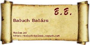 Baluch Balázs névjegykártya